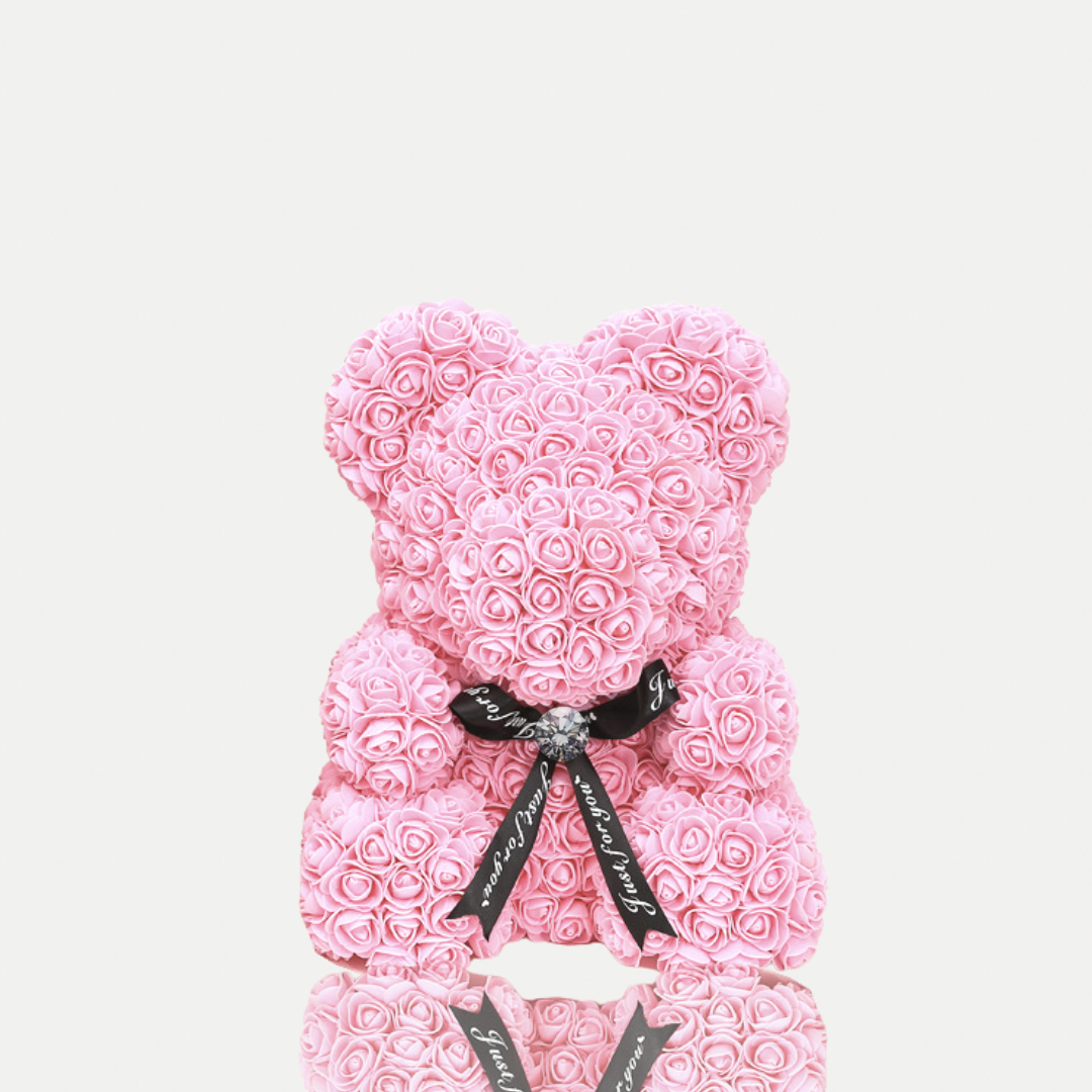 Infinity rose top teddy bear